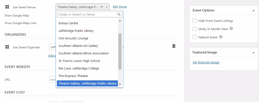 The event calendar issue fix